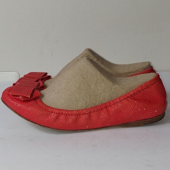 Miu Miu Calzature Donna Coral Lambskin Bow Ballerina Flats Sz 38.5 - Picture 4 of 15